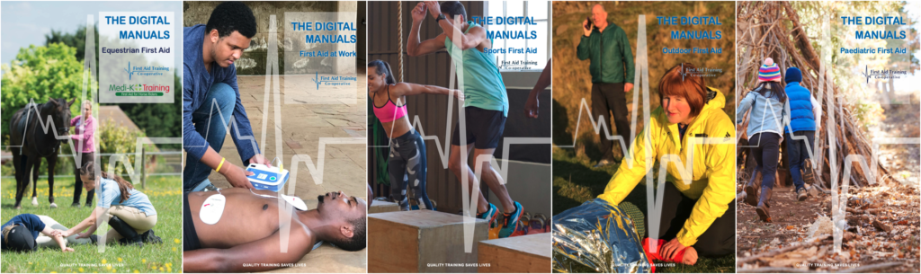 A series of first aid manual covers