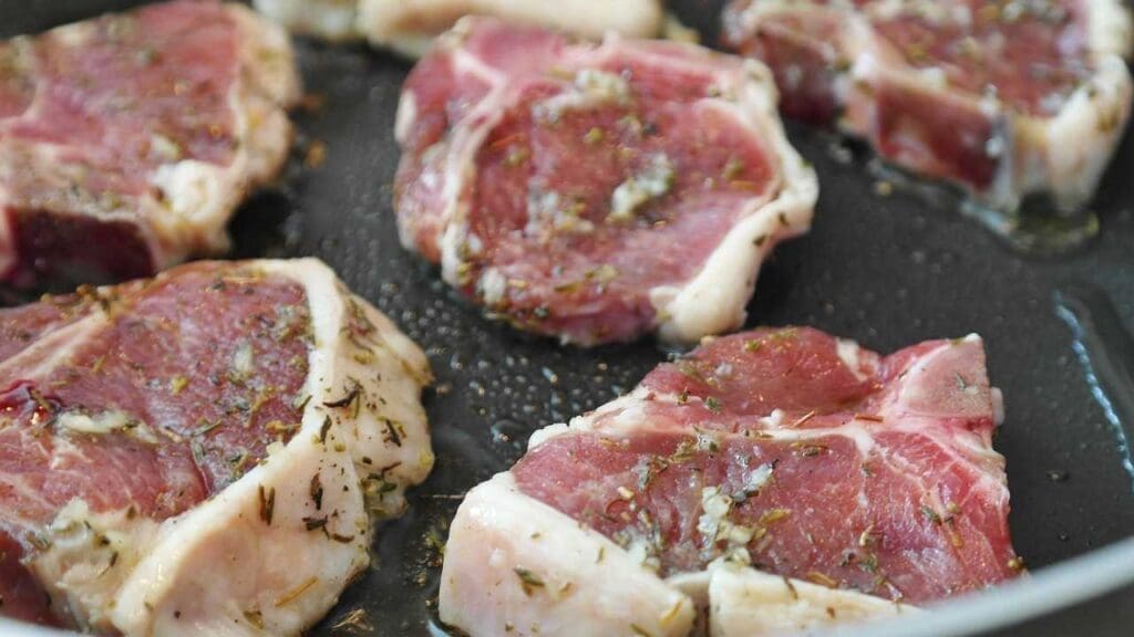 Raw meat on a worktop 